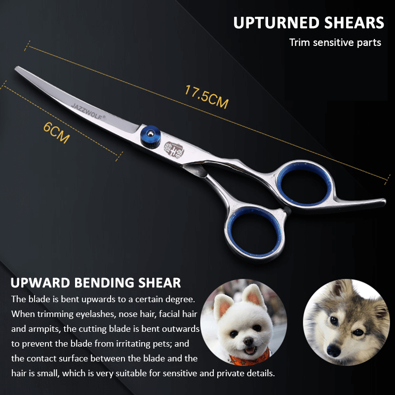 Professional Pet Grooming Scissors Set Dog Shear Hair Cutting Curved Tool Kit