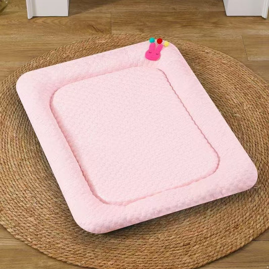 Pink Breathable Cooling Pet Mat - Ice Bean Summer Bed for Small Dogs (L : 50x65cm)