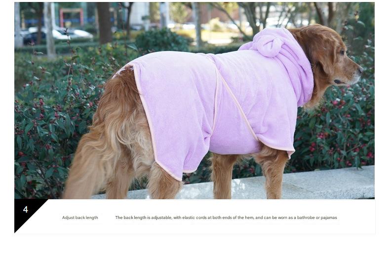 Green Hooded Dog Bathrobe - Super Absorbent, Adjustable Fit, Cozy Pet Towel (Size : M)