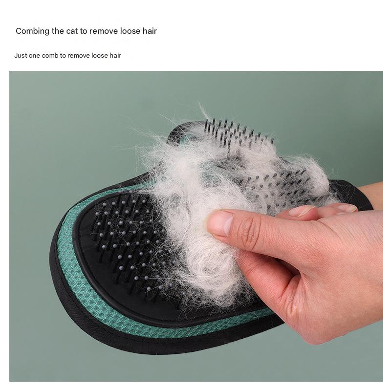 2 Pcs Green And Black Pet Grooming Glove - Gentle Deshedding & Massage Mitt for Dogs & Cats, Efficient Fur Remover
