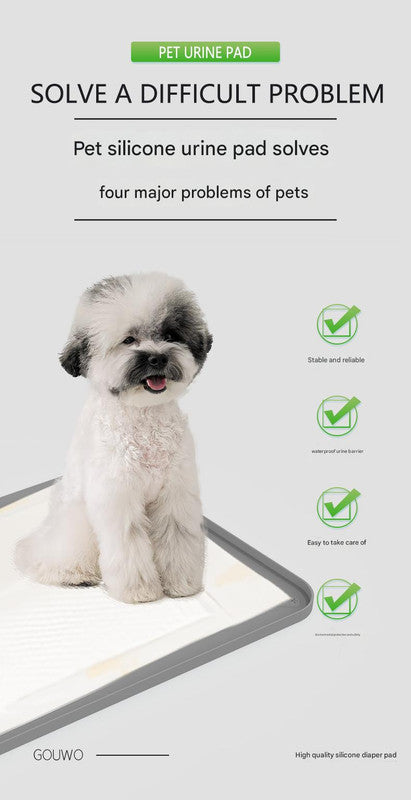 Pink Reusable Silicone Pet Pee Pad Holder - Non-Slip Training Tray with Spill-Proof Edges for Dogs & Puppies(81cm x 54cm)