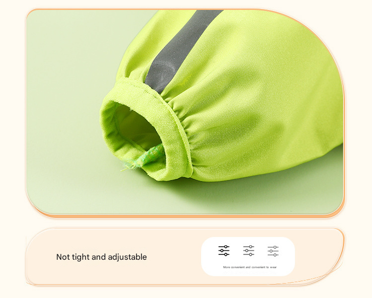 Colorblock (Beige blue) Dog Raincoat - Waterproof with Hood and Reflective Strips (Size L)