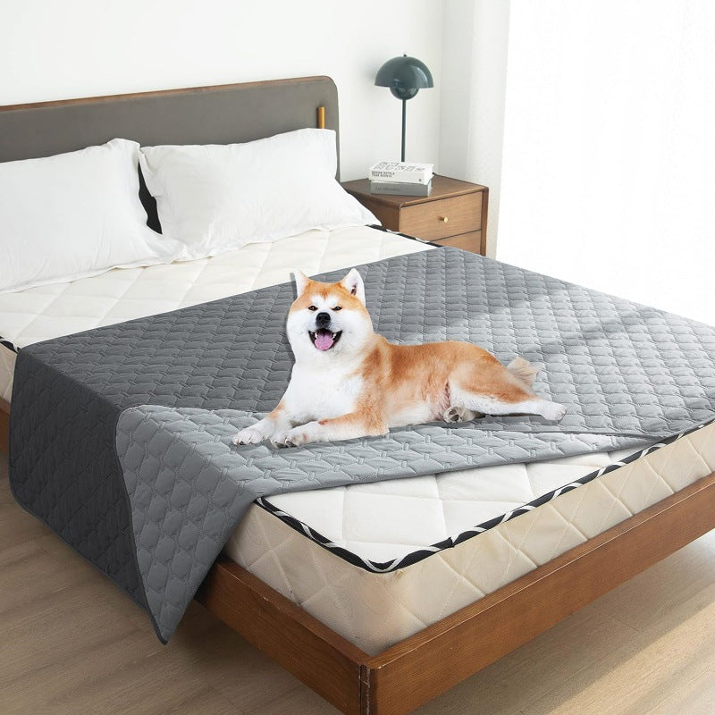 Grey 2-Sided Waterproof Pet Sofa Cover - Dog Bed Protector Blanket for Furniture, Couches & Car Seats (130x200cm, Machine Washable)