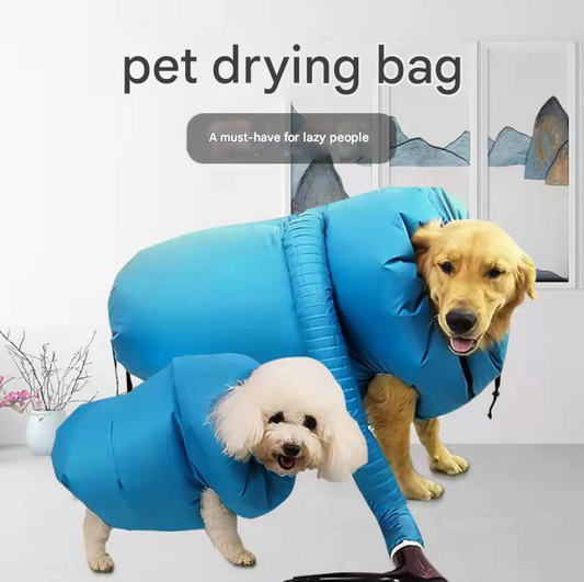 Portable Pet Grooming Dryer Bag - Hands-Free Quick-Drying Coat for Dogs & Cats After Bath(Size M)