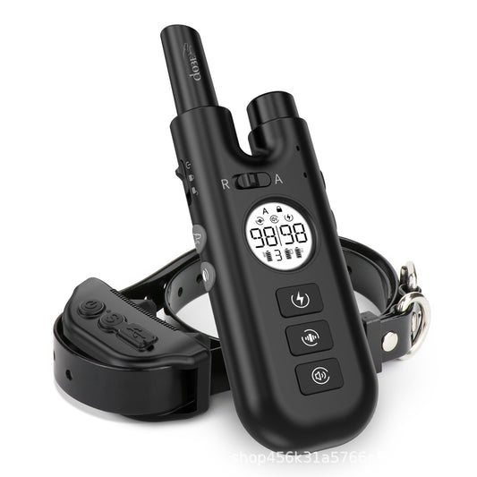 Professional 2-in-1 Dog Training & Anti-Bark Collar with Remote - Rechargeable, 3 Modes & 0-99 Levels(black)